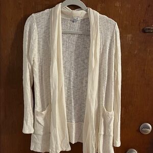 Splendid Cream Open-Front Cardigan